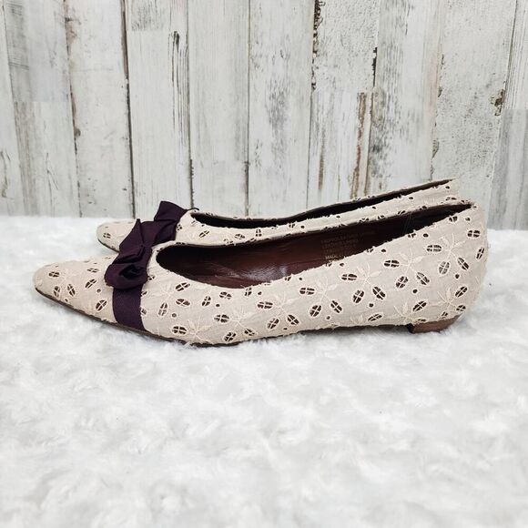 Lucky Penny Fabric Bow Flats Light Pink Purple Size 8.5 - Picture 2 of 11